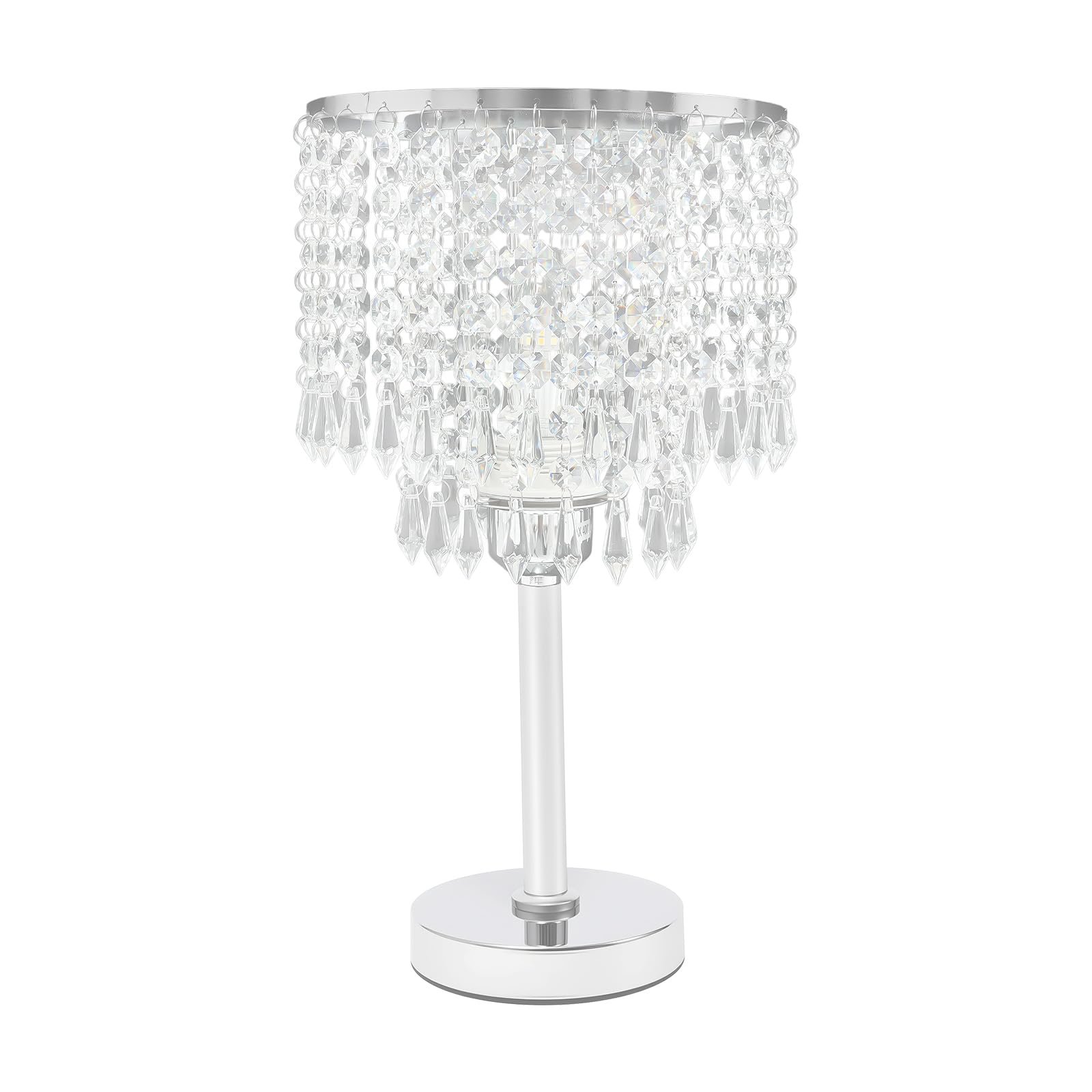 Настольная хрустальная лампа Modern Crystal Glass Round Base 20 x 20 x 38 см Серебристый, фото №1