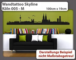 Наклейка на стену Skyline Cologne 005 M 100 см x 19 см 23 цвета synthetic.ua - Фото 1