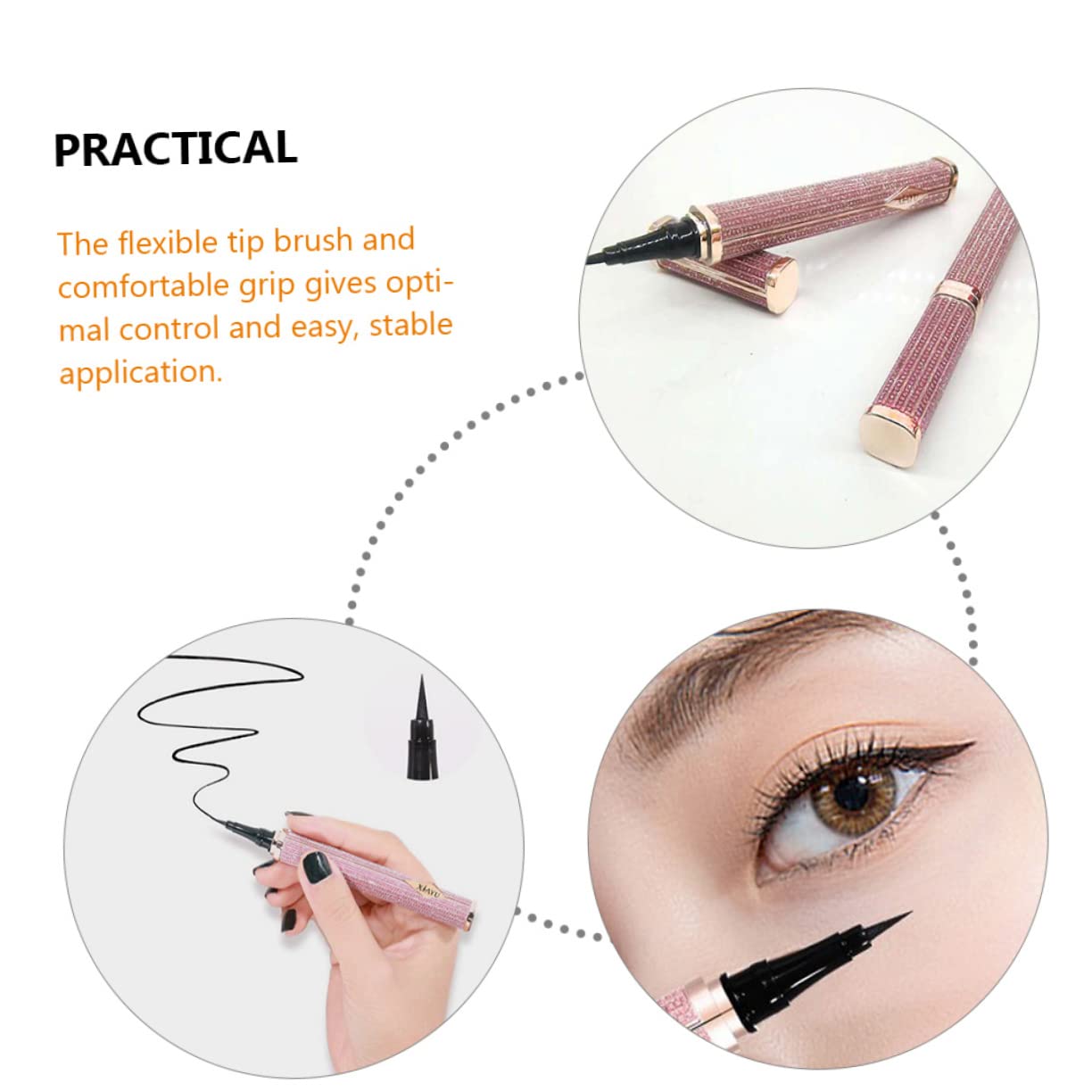 Подводка Healvian Eyeliner Жидкая Подводка для Макияжа Глаз для Женщин Черный, фото №4