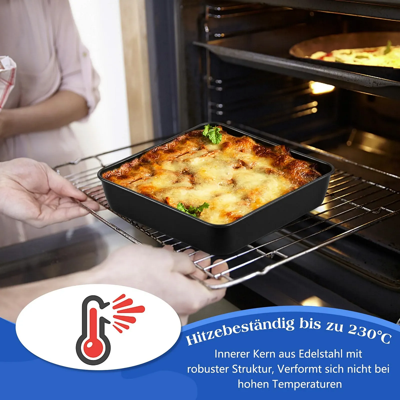 Форма для выпекания Joyfair Квадратная из нержавеющей стали 21 x 21 x 5 см для брауни и лазаньи, фото №6 Форма для выпекания Joyfair Квадратная из нержавеющей стали 21 x 21 x 5 см для брауни и лазаньи, фото №6