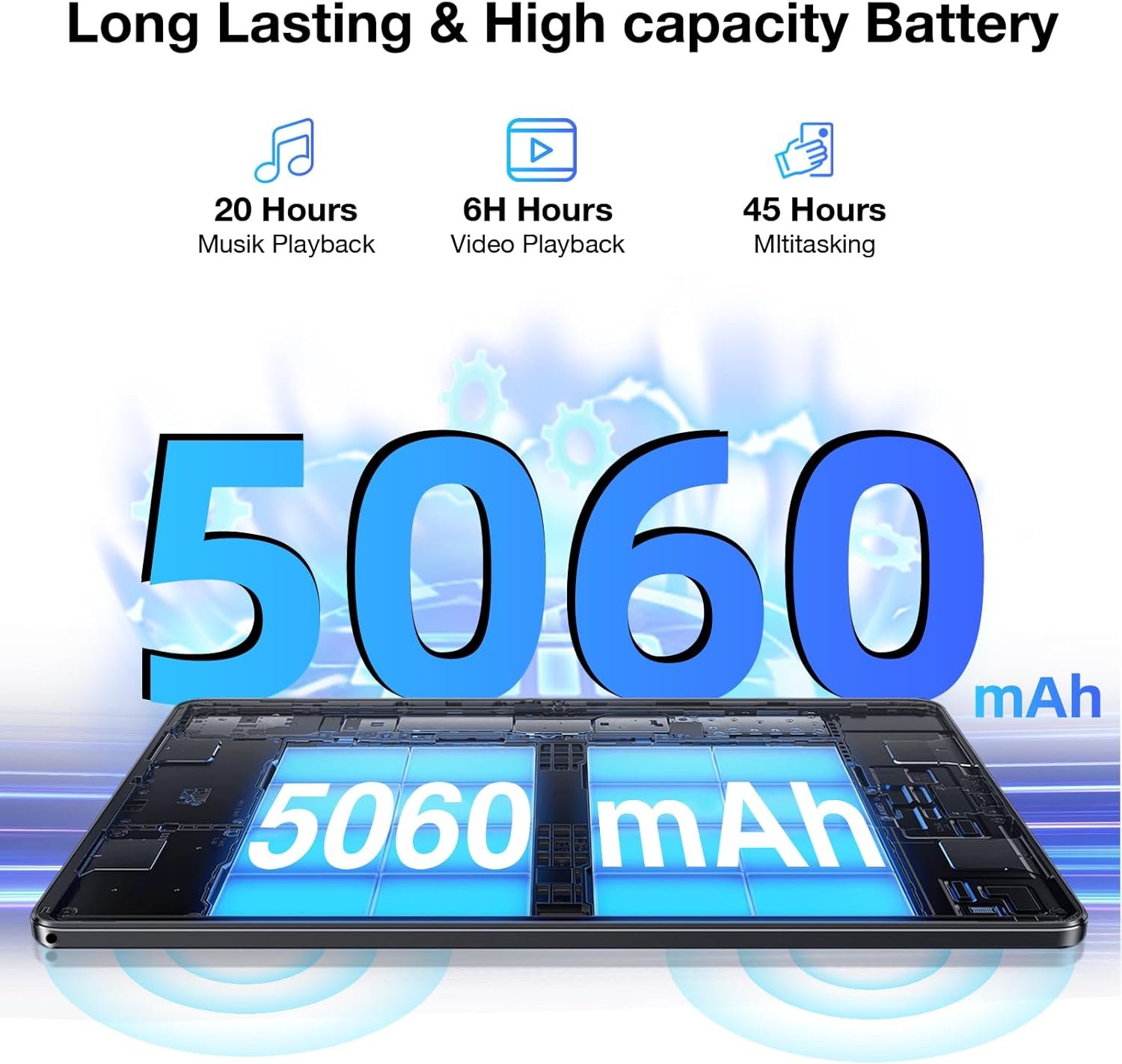 Планшет 10.1" Doogee U9 3+4/64Gb 4 ядра Android 14 5060 mAh Чорний, фото №7