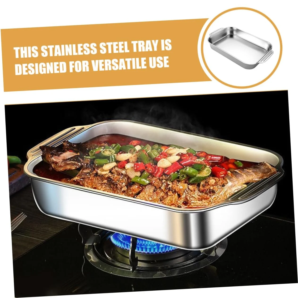 Противень для запекания VALICLUD Прямоугольный термостойкий эмалированный, фото №7