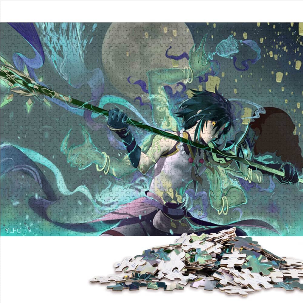 Пазл Genshin Impact Xiao 1000 деталей картонный для взрослых и подростков от 12 лет 26 x 38 см, фото №1