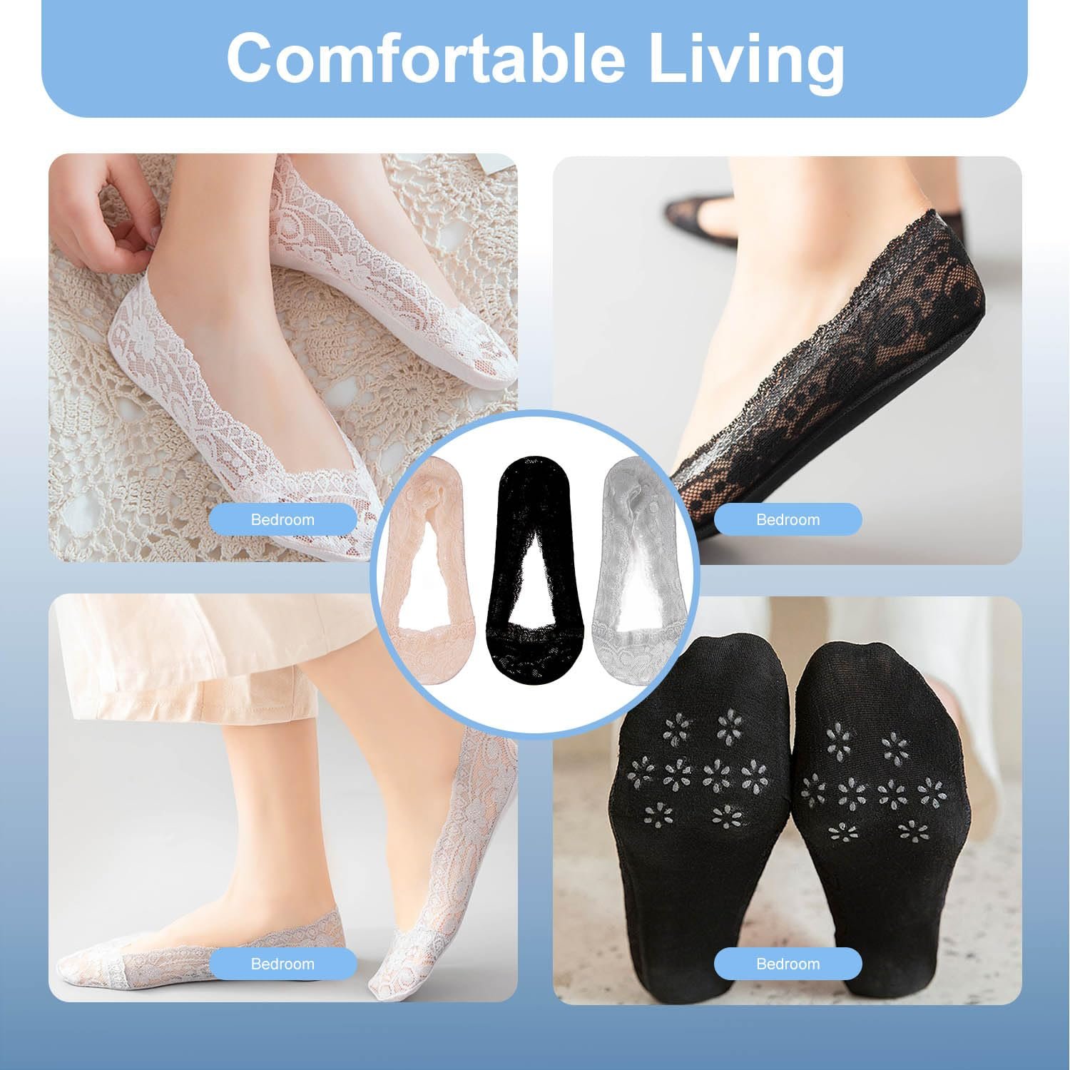 Шкарпетки-слідки Жіночі 6 пар, фото №5