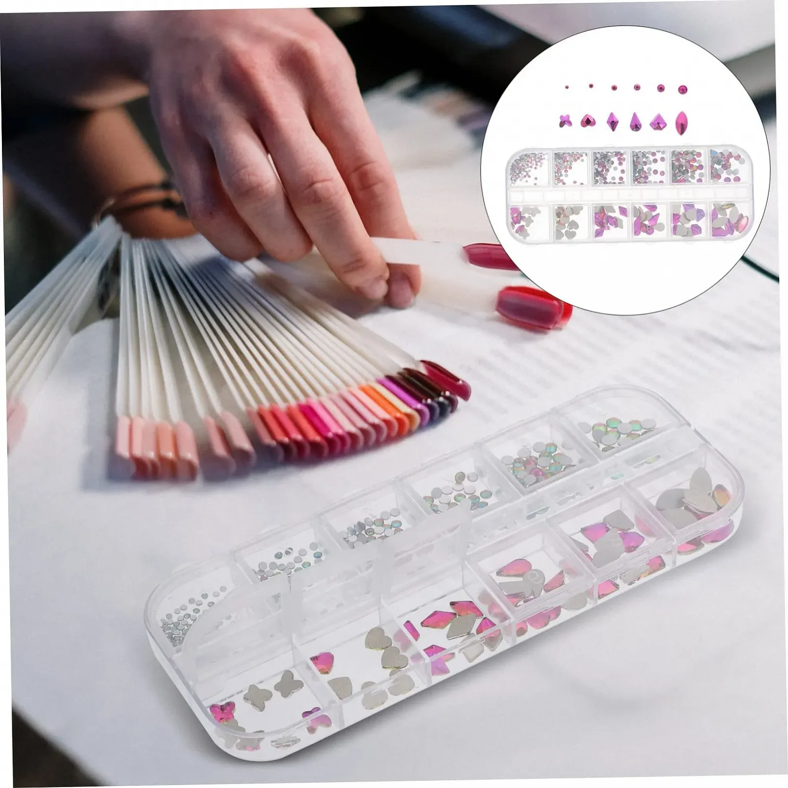 Украшения для ногтей ABOOFAN Металл Наклейки Самоцветы Аппликации Украшения Фиолетовая смола, фото №8