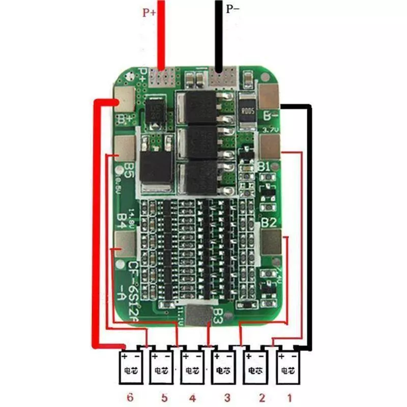 BMS 6S 12А Li-Ion 18650 HX-6S-12A, фото №4