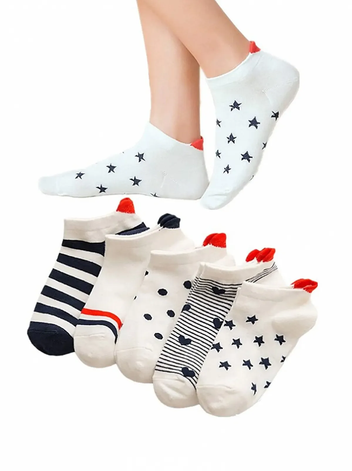 Шкарпетки Bella & Flores New Heart, набір 5 шт (різнокольорові з візерунком, 6-9), фото №1