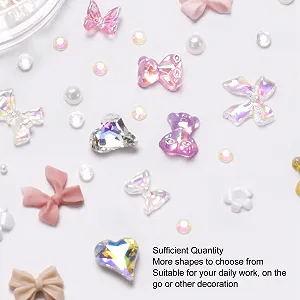 2 коробки украшений для ногтей, смешанные цветные стразы для ногтей разных форм, аксессуары для ногтей Flatback для девушек и женщин, многофункциональные DIY аксессуары для ногтей для домашнего салона synthetic.ua - Фото 1