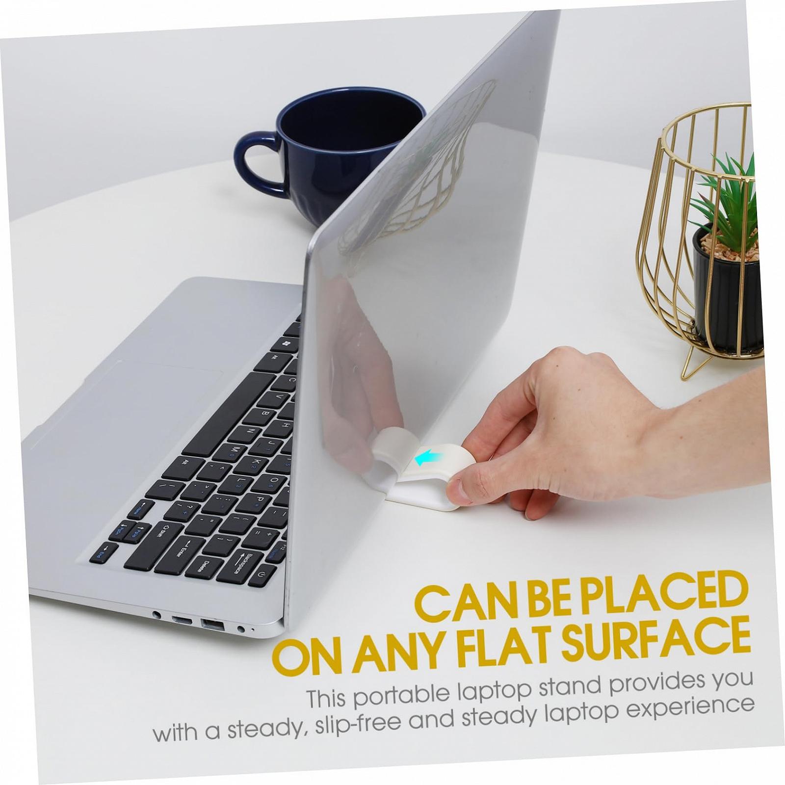 Подставка для ноутбука регулируемая UKCOCO 2 шт, Белая, регулируемая по высоте, эргономичная, нескользящая, стабильная подставка для ноутбука, радиатор, настольная подставка, фото №4 Подставка для ноутбука регулируемая UKCOCO 2 шт, Белая, регулируемая по высоте, эргономичная, нескользящая, стабильная подставка для ноутбука, радиатор, настольная подставка, фото №4