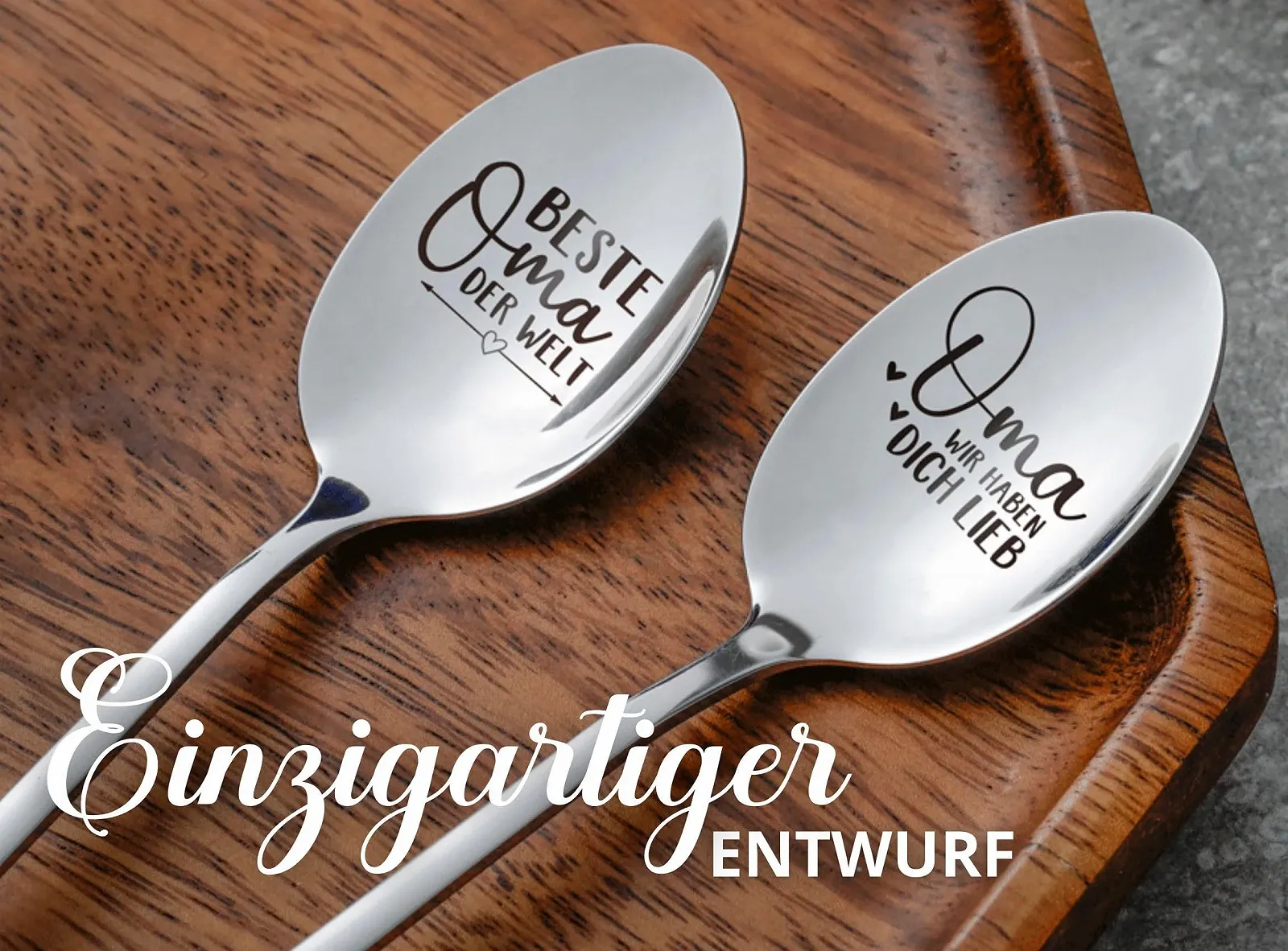 Ложка для морозива INNObeta З гравіюванням Сріблястий, 2 шт, фото №5