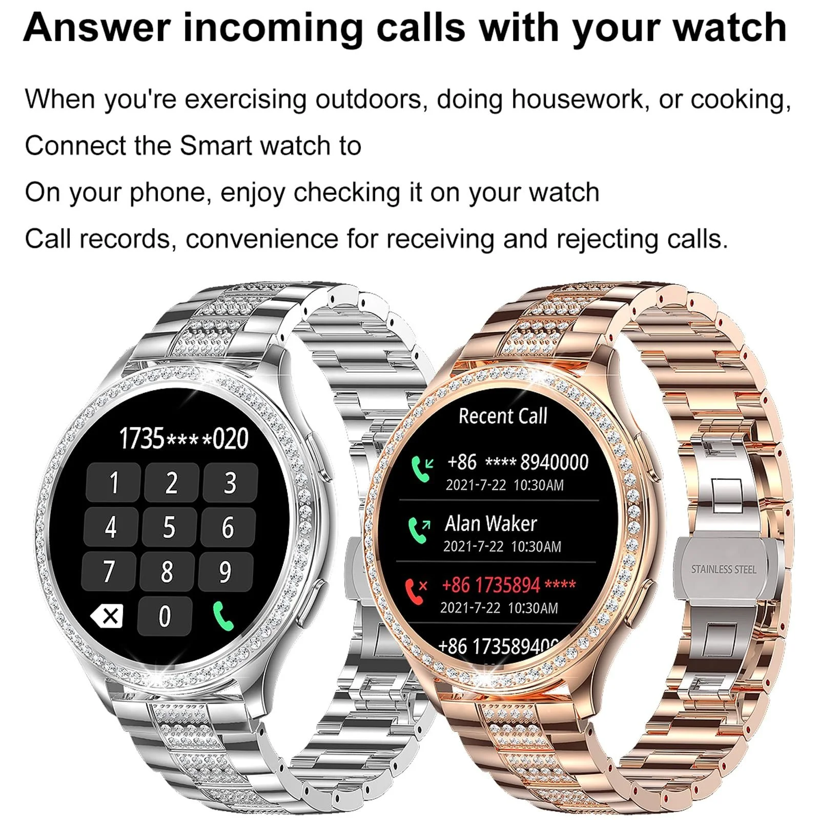 Смартчасы Rose Gold Бриллиант, фото №8