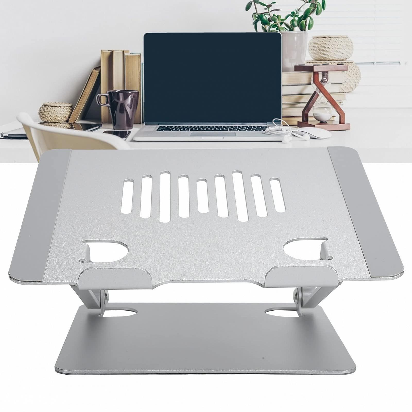 Підставка для ноутбука Складана Безступінчасте регулювання Подвійна стійка Алюмінієвий сплав для ноутбуків 11-15.6 дюймів з демпфуючим валом, фото №9