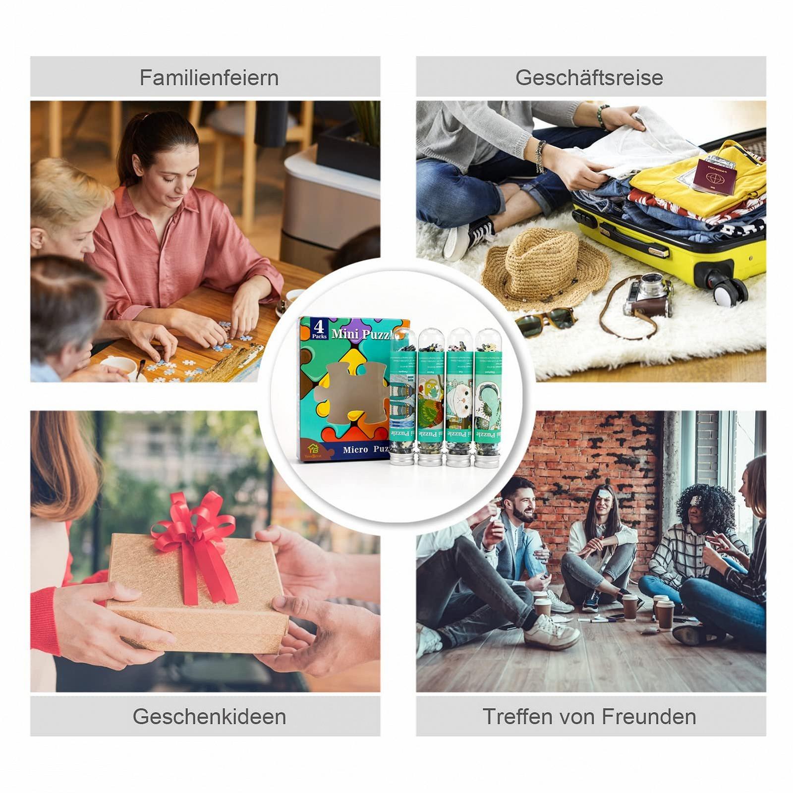 Набір міні-пазлів Micro Puzzle 4 шт. 150 елементів у пробірках, фото №4 Набір міні-пазлів Micro Puzzle 4 шт. 150 елементів у пробірках, фото №4