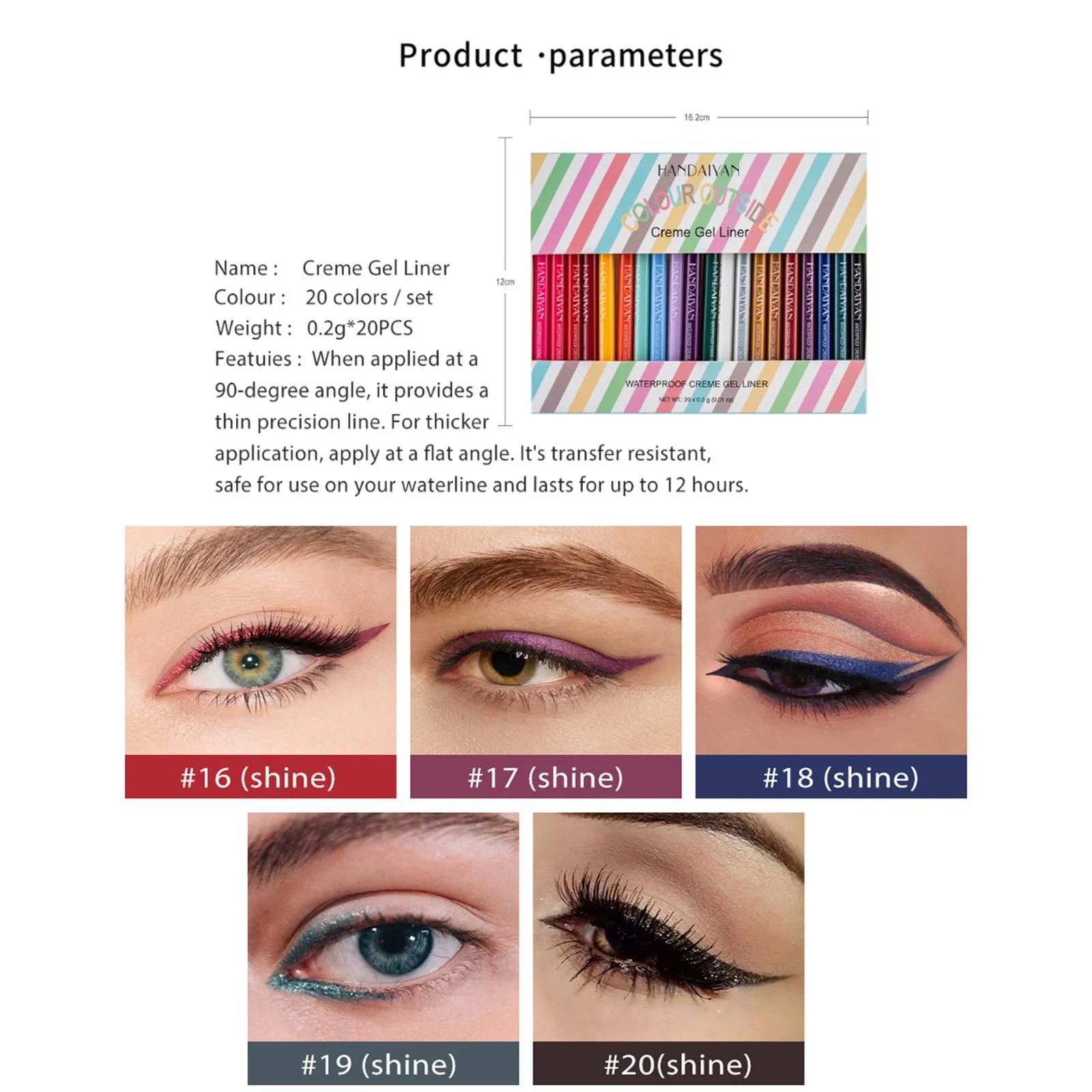 Олівець для очей Кольоровий Набір, фото №7