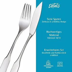 Набір рибних столових приборів GRAEWE Spaten, 12 предметів, на 6 персон, нержавіюча сталь 18/10 ціна на synthetic.ua - Фото 1 Набір рибних столових приборів GRAEWE Spaten, 12 предметів, на 6 персон, нержавіюча сталь 18/10 synthetic.ua - Фото 1