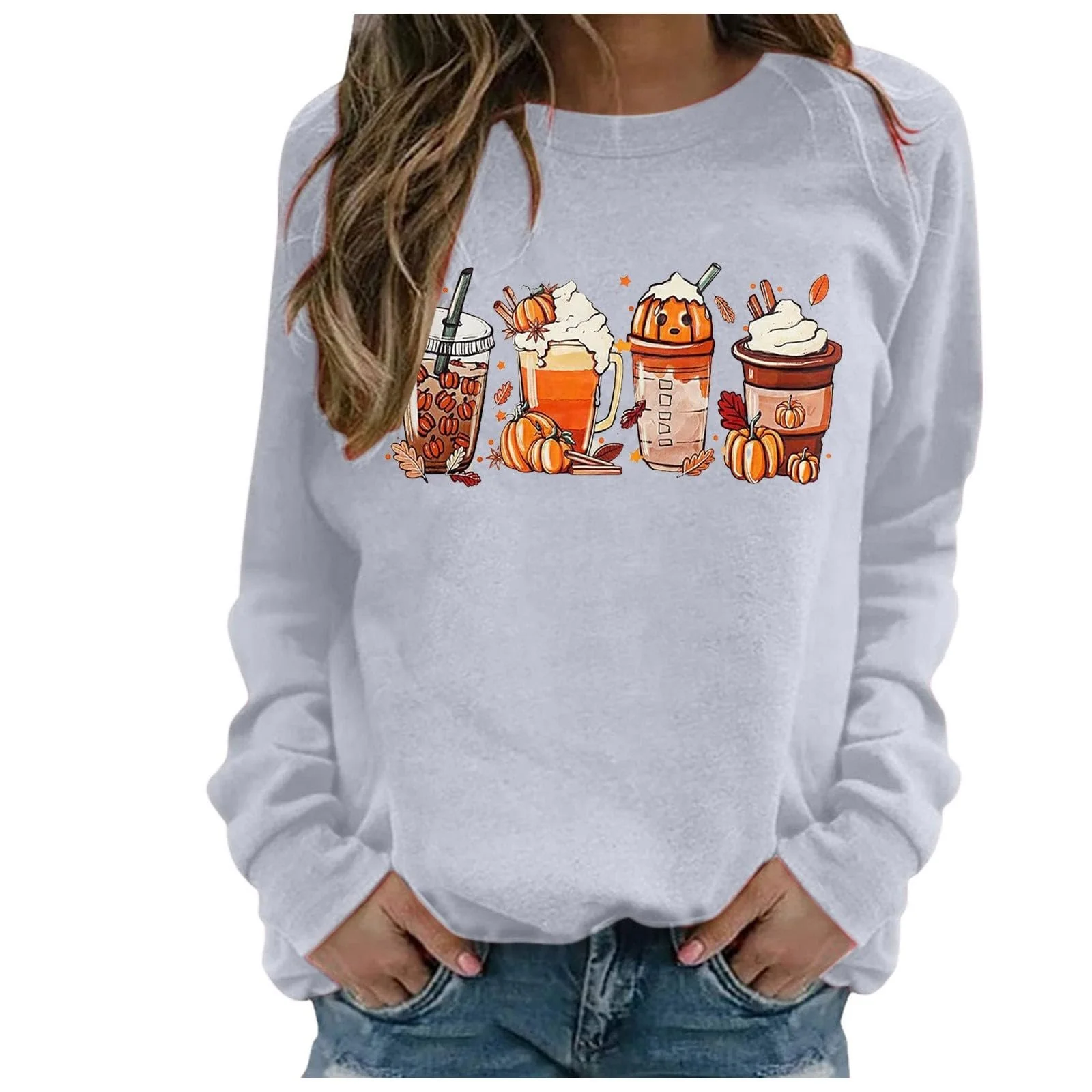 Світшот YueYue З графікою милого гарбуза, фото №1 Світшот YueYue З графікою милого гарбуза, фото №1