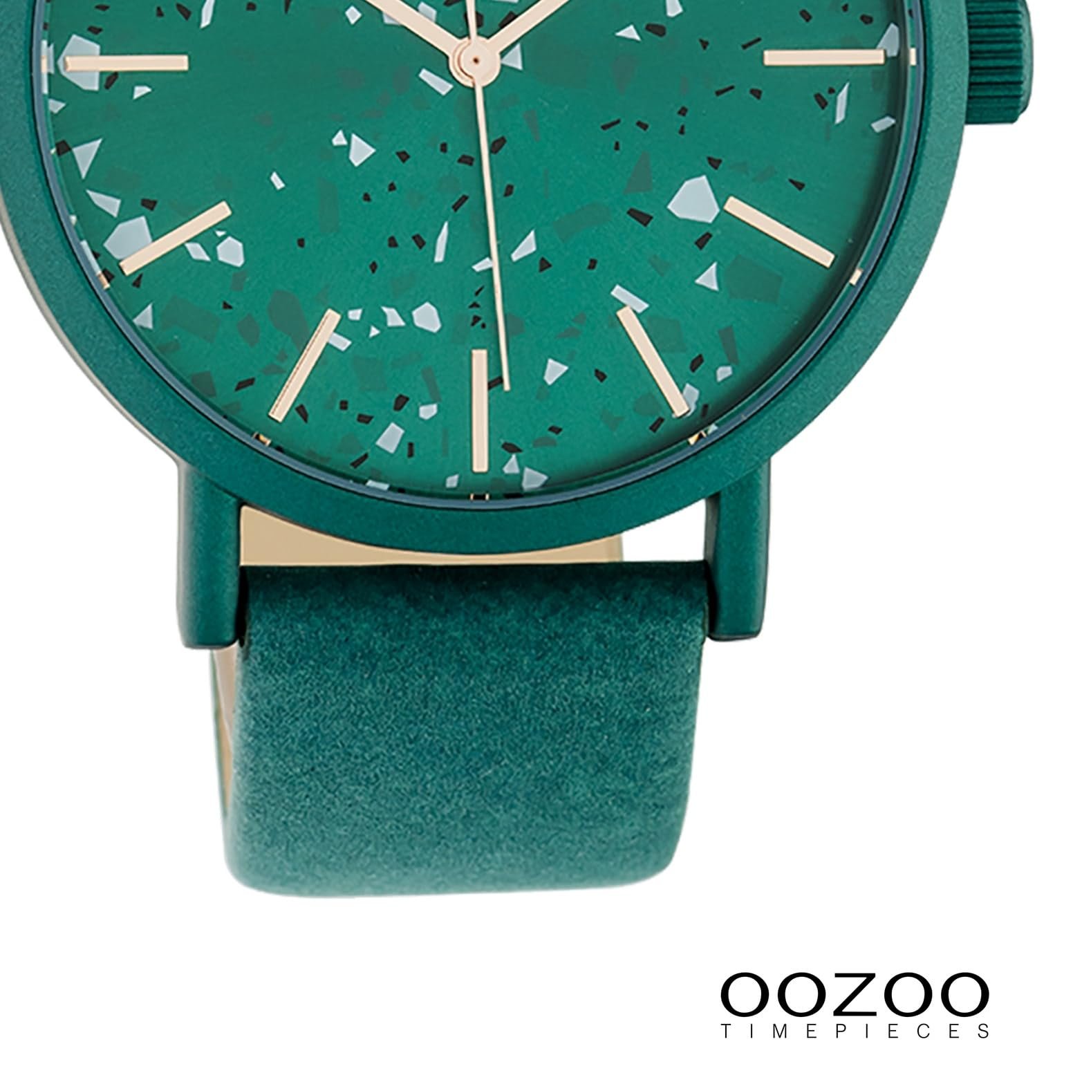Жіночий годинник Oozoo Terrazzo Design C10411, шкіряний ремінець, 40 мм, зелений, фото №3 Жіночий годинник Oozoo Terrazzo Design C10411, шкіряний ремінець, 40 мм, зелений, фото №3