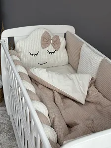 Комплект постільної білизни для новонародженого Сон Хмаринка бежевий - Фото 1