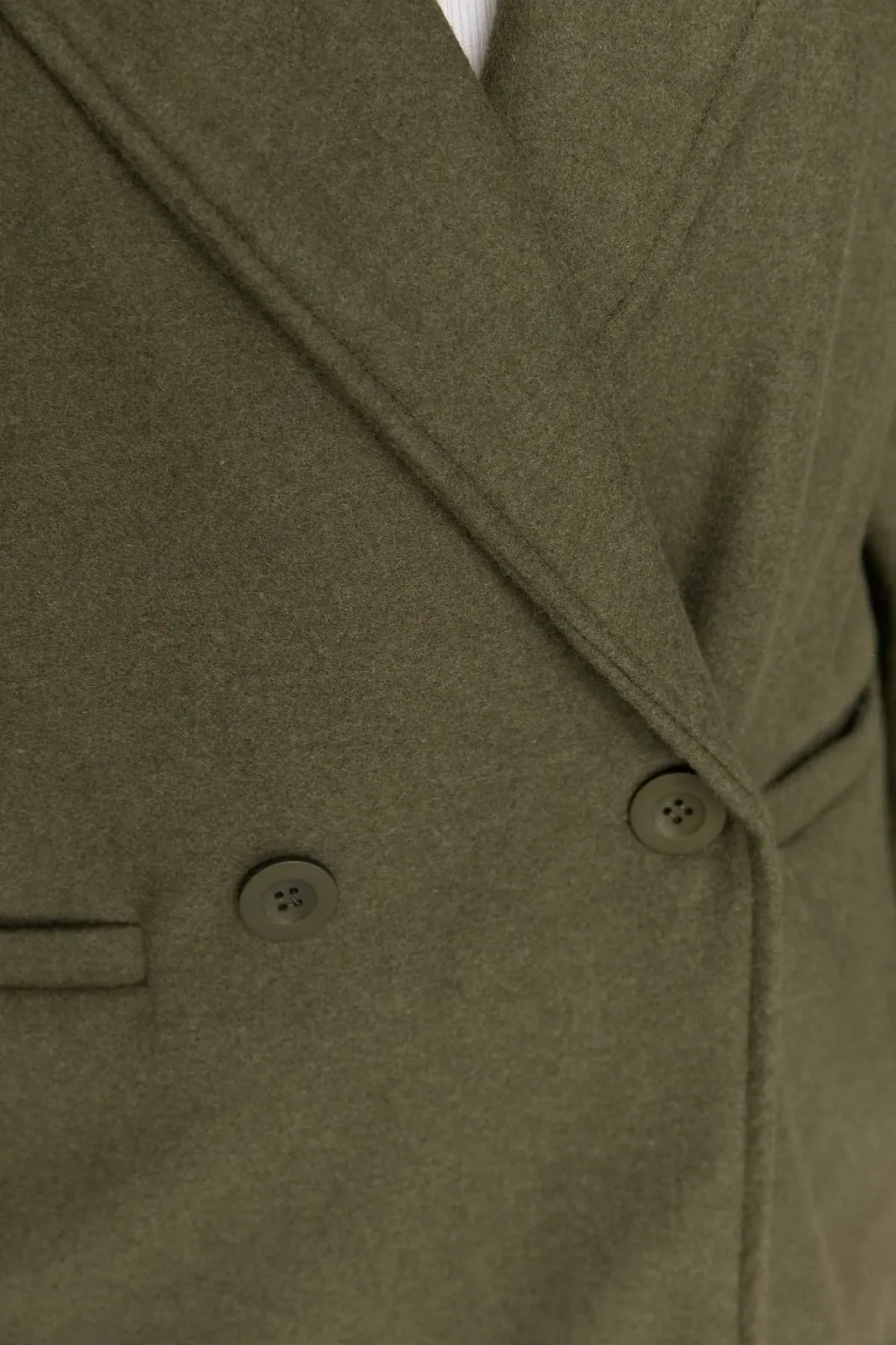 Пальто TRENDYOL Regular Двубортное Однотонное, фото №3 Пальто TRENDYOL Regular Двубортное Однотонное, фото №3