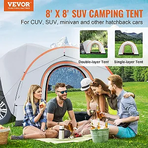 Кемпінговий намет VEVOR SUV Tent / 5-8 осіб / водонепроникний PU2000 мм / Сірий ціна на synthetic.ua - Фото 1 Кемпінговий намет VEVOR SUV Tent / 5-8 осіб / водонепроникний PU2000 мм / Сірий synthetic.ua - Фото 1