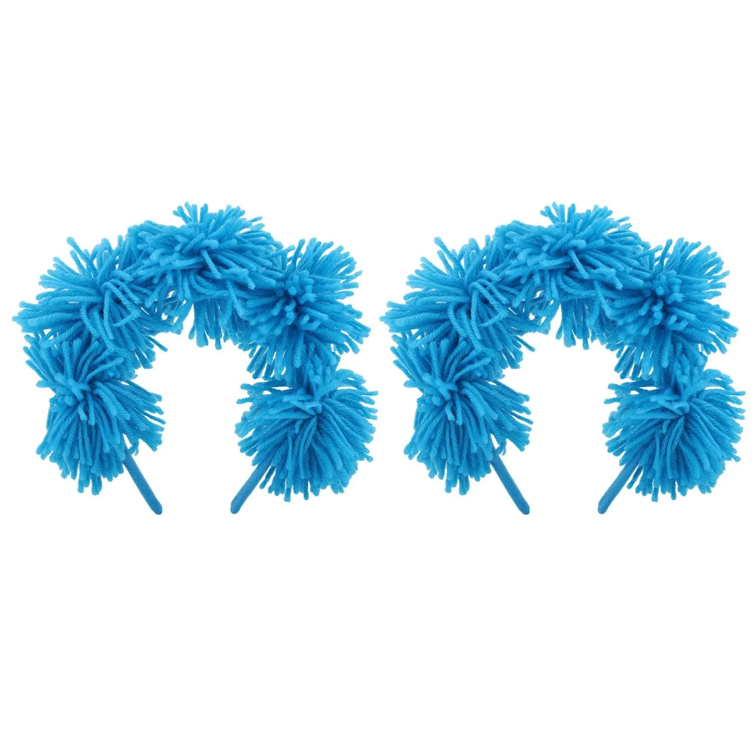 Набір з 2 блакитних пухнастих обручів на голову, фото №1