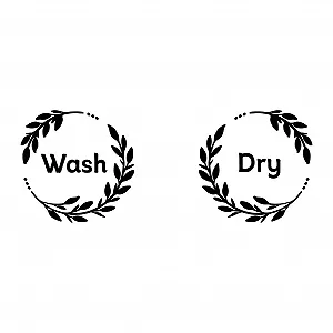 Наклейка на стіну SUPERDANT Написи Wash та Dry з вінком Чорна 56 x 28 см - Фото 1