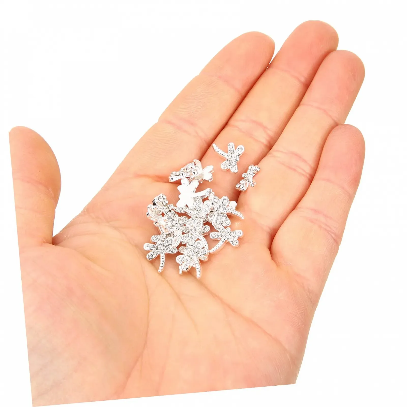 Подвески для ногтей Mikinona, 100 шт., Стрекоза, Серебряный сплав, фото №7