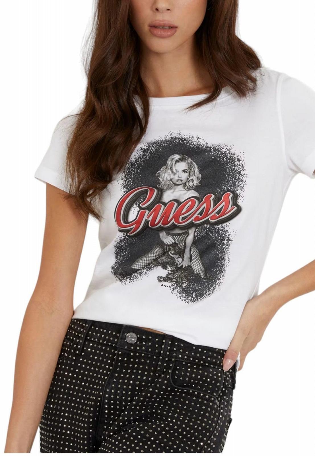 Женская футболка Guess - SS Guess Girl Easy Tee - Белая - S, фото №3