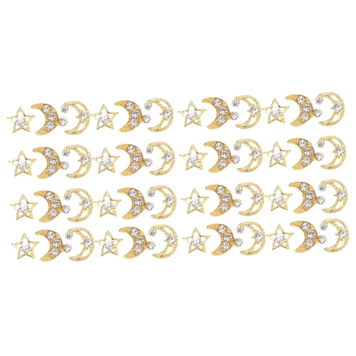 Украшения для ногтей FRCOLOR 60 шт. Декоративные украшения в виде звезд и лун для дизайна ногтей для особых случаев и повседневной жизни, фото №1