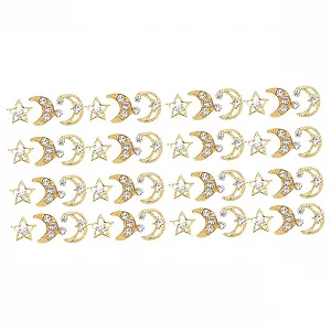 Украшения для ногтей FRCOLOR 60 шт. Декоративные украшения в виде звезд и лун для дизайна ногтей для особых случаев и повседневной жизни - Фото 1