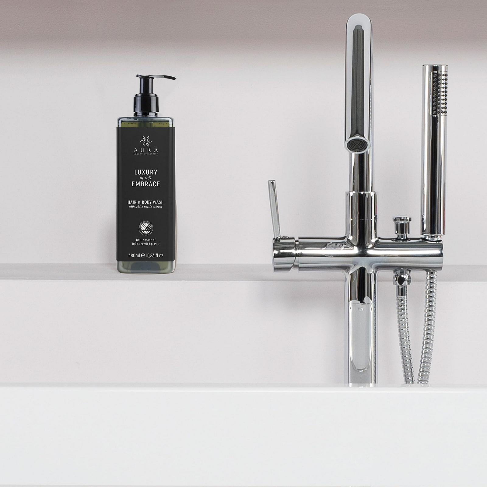 Набір Aura Luxury Collection 18 шампунів для душу 480 мл біла кропива, фото №4