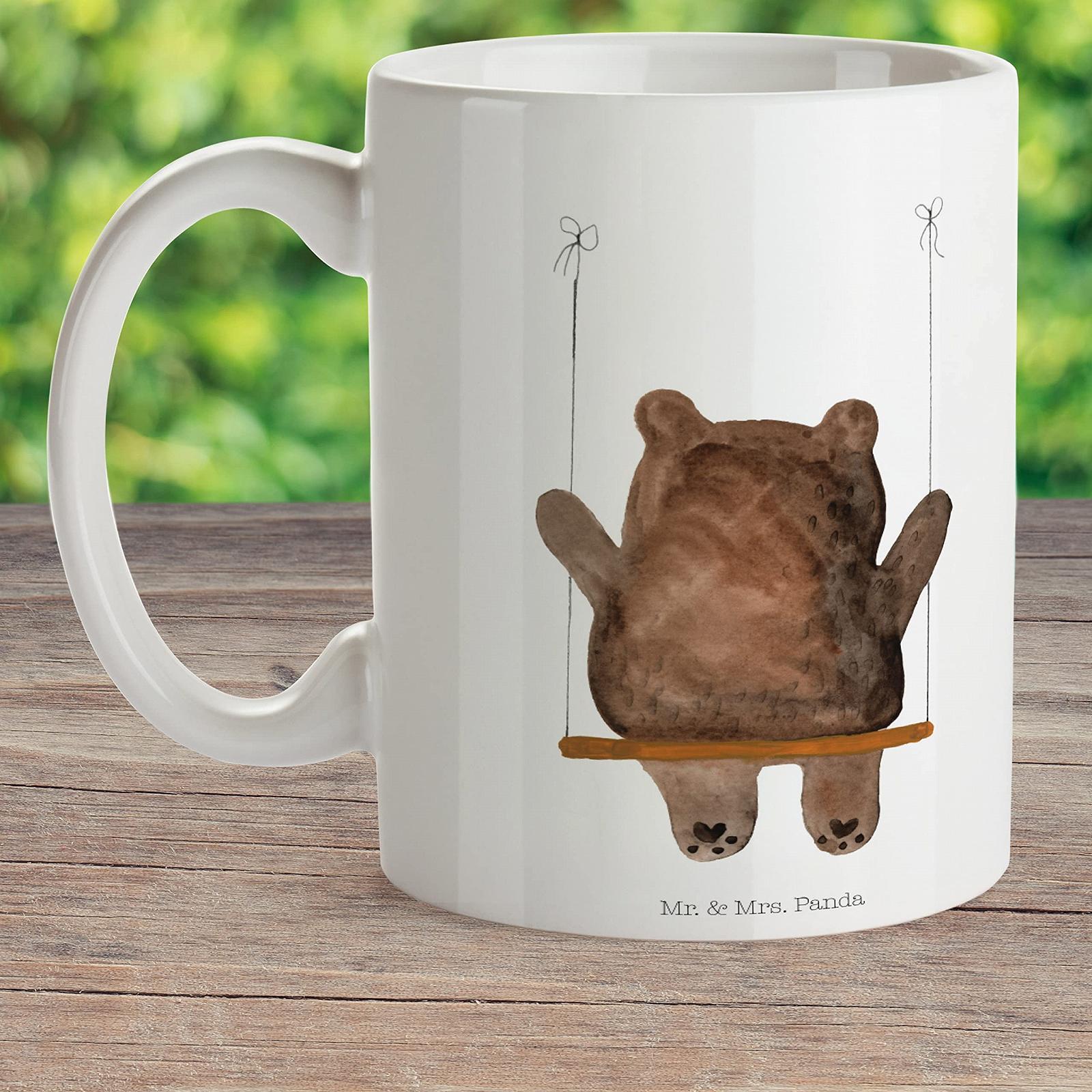 Детская чашка Mr. & Mrs. Panda Медведь на качелях, пластиковая, фото №2