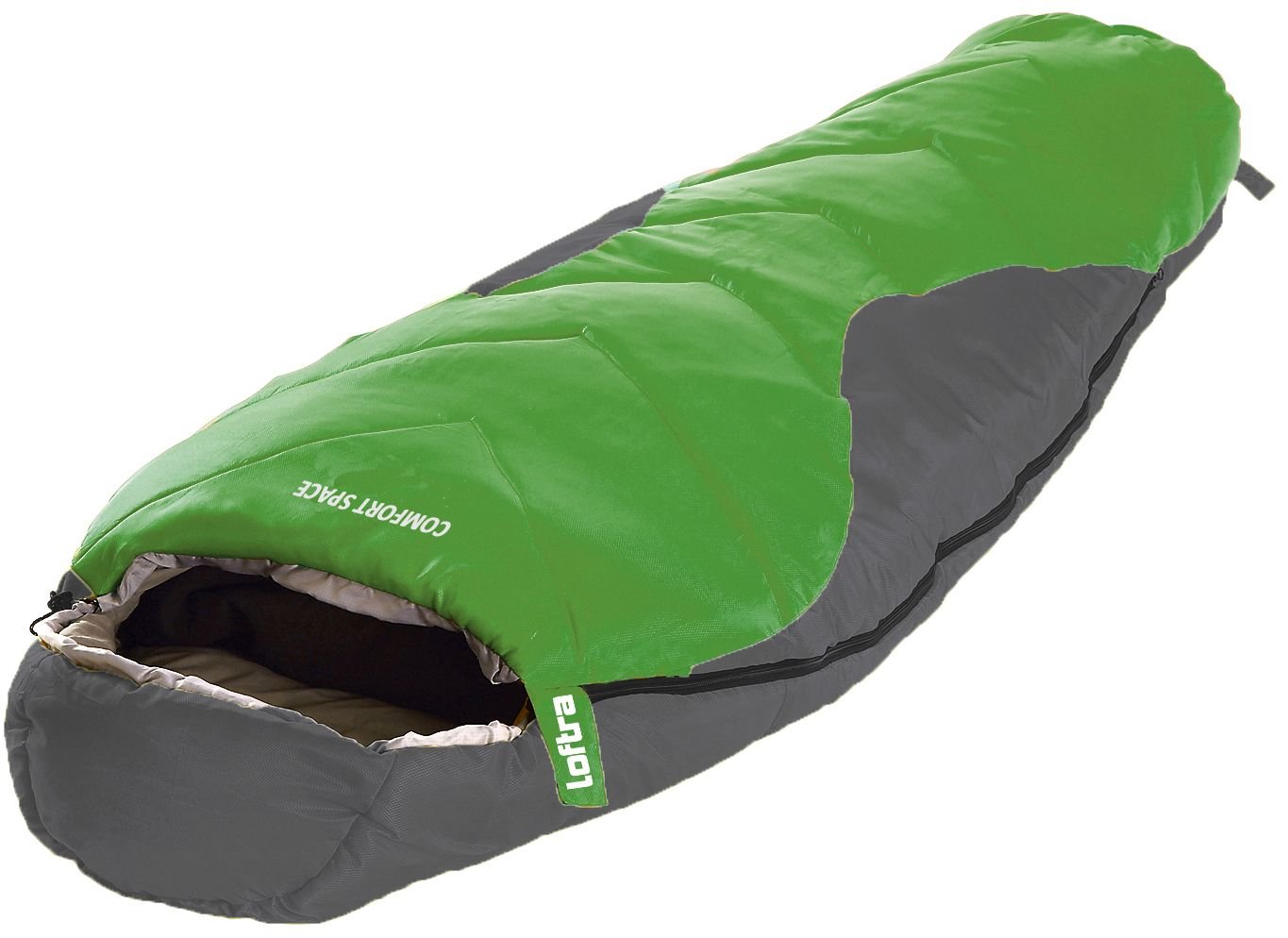 Спальный мешок Loftra Comfort Space Mummy 230/85/70 см до -23 °C Зеленый/Серый, фото №1 Спальный мешок Loftra Comfort Space Mummy 230/85/70 см до -23 °C Зеленый/Серый, фото №1