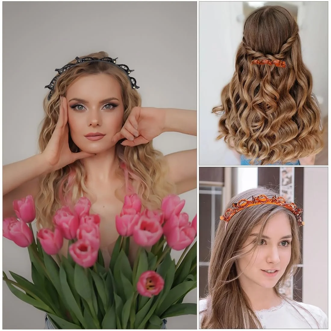 Набір обручів для волосся з затискачами, фото №6