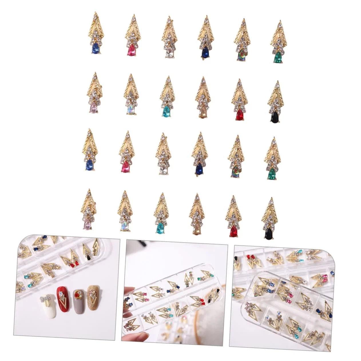 Підвіски для нігтів Стріли зі сплаву 24 x 12 Кристал Стрази 3D, фото №8