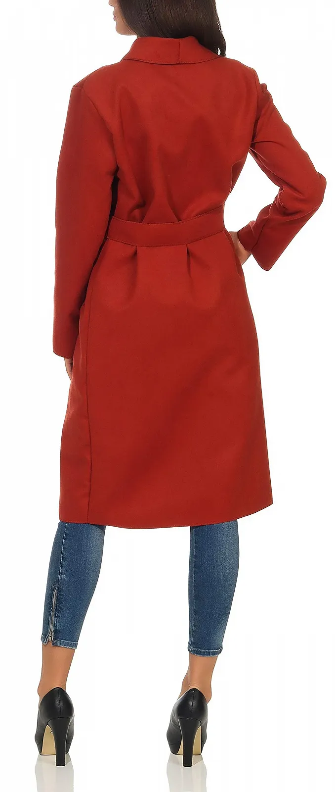 Пальто Malito 3050 Довге з каскадним вирізом Жіноче, фото №4