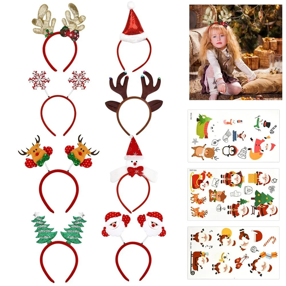 Набір Різдвяних Жіночих Обручів для Голови, фото №9 Набір Різдвяних Жіночих Обручів для Голови, фото №9