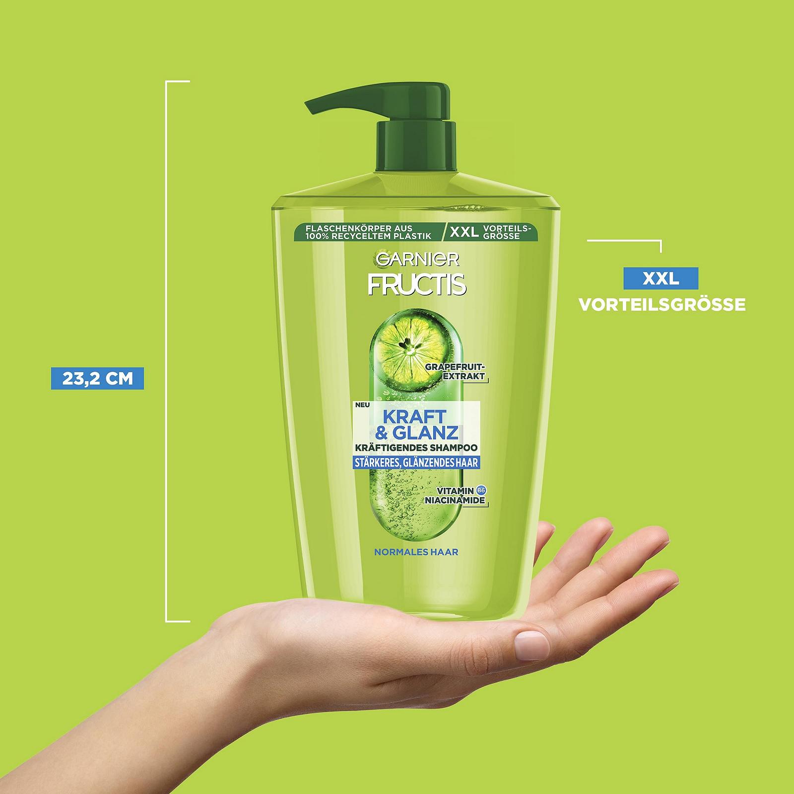 Шампунь Garnier Fructis Сила и Блеск Укрепляющий Экстракт Грейпфрута XXL 1000 мл, фото №7 Шампунь Garnier Fructis Сила и Блеск Укрепляющий Экстракт Грейпфрута XXL 1000 мл, фото №7