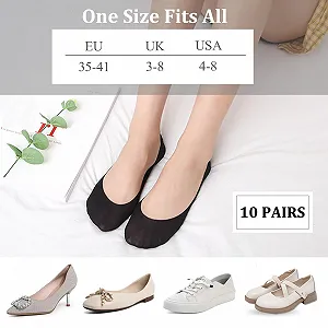 Балетки Носки KEYRI 10 пар Женские, Невидимые носки для тренировок, Короткие носки, Нескользящие носки для тренировок, Носки для балерин, Один размер - Фото 1