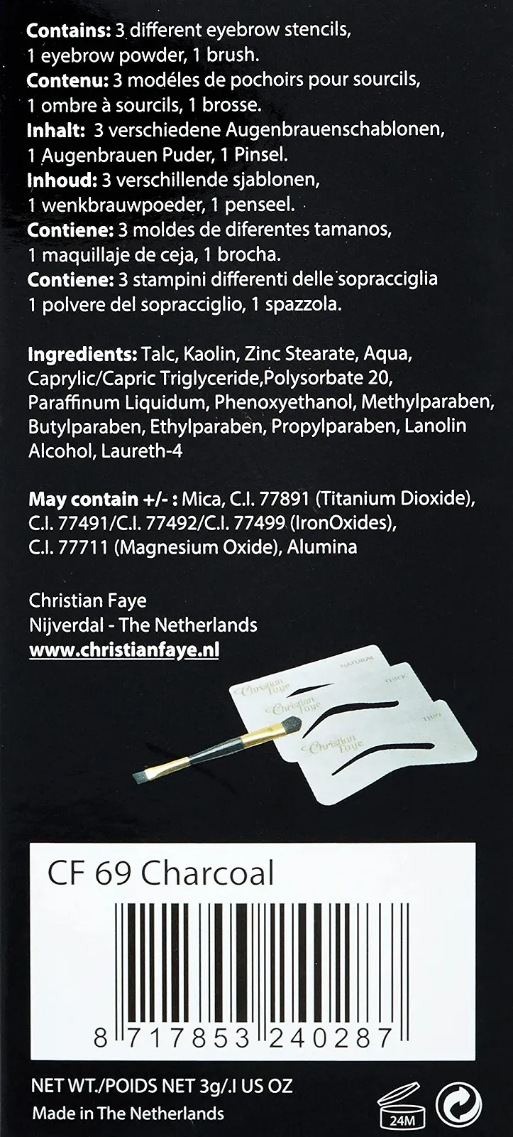 Набір для макіяжу брів Christian Eyebrow Semi Permanent Charcoal, фото №3
