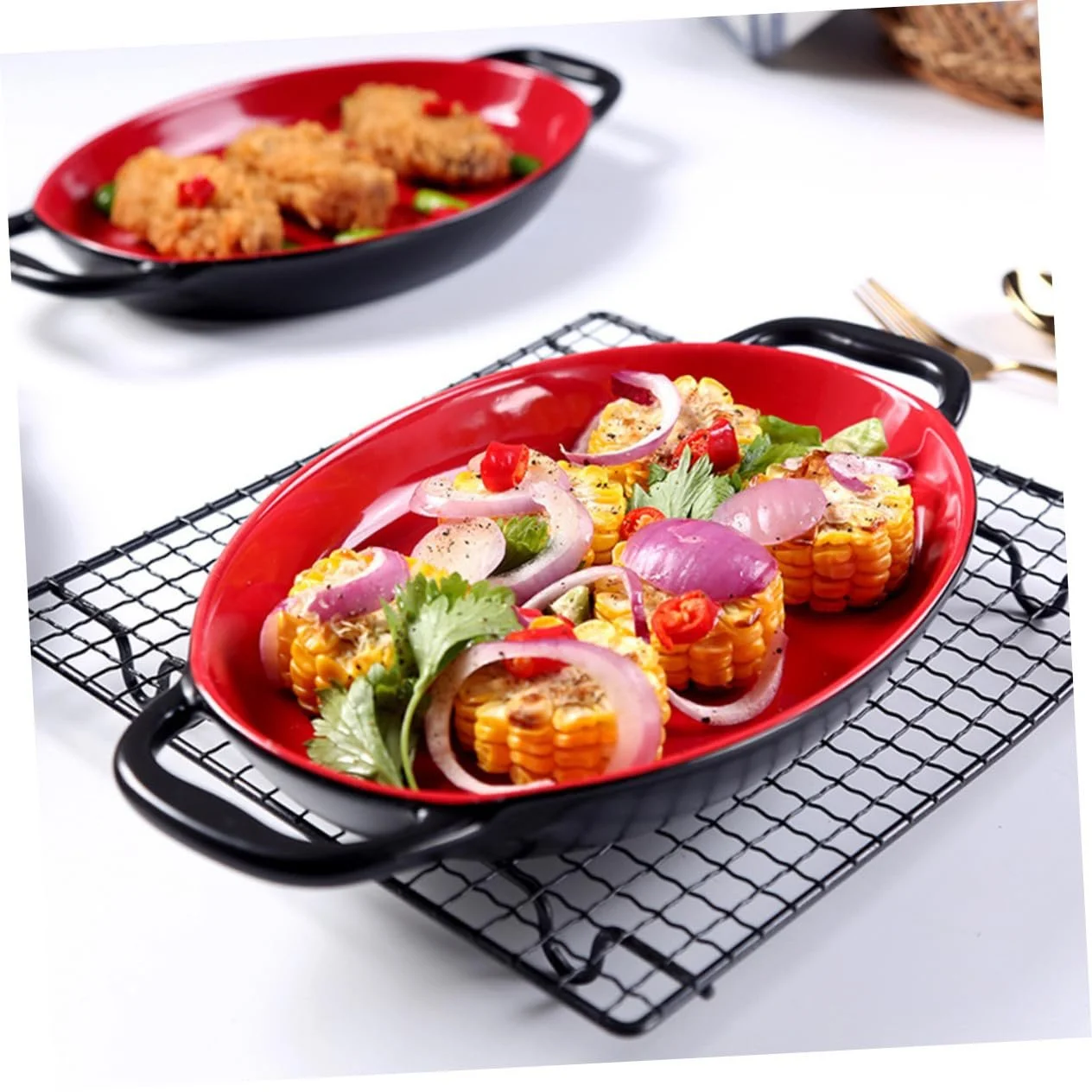 Форма для запікання керамічна VALICLUD з двома ручками, термостійка, фото №8