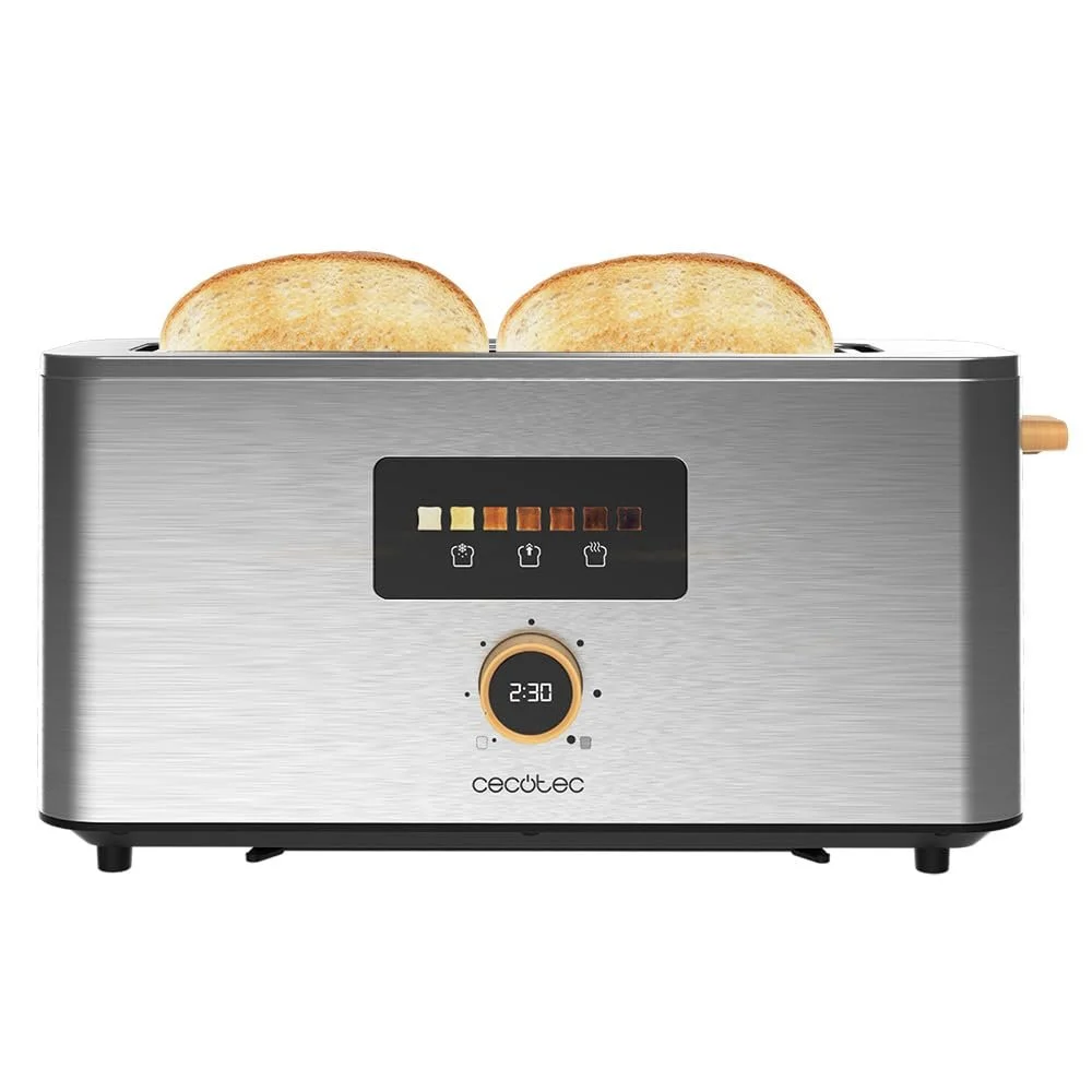 Вертикальний Тостер Cecotec Touch&Toast Extra, 1000 Вт, 24 скибочки хліба, дуже широкий слот 3,5 см, сенсорний екран і цифрове колесо, обробка з нержавіючої сталі, фото №3