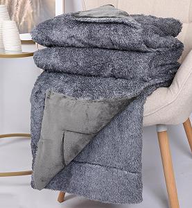 Покривало Betz Turin Розкішна М'яка Пухнаста Флісова Покривало XXL Тепла Покривало для Дивану Розмір 150 x 200 см Сірий - Фото 1