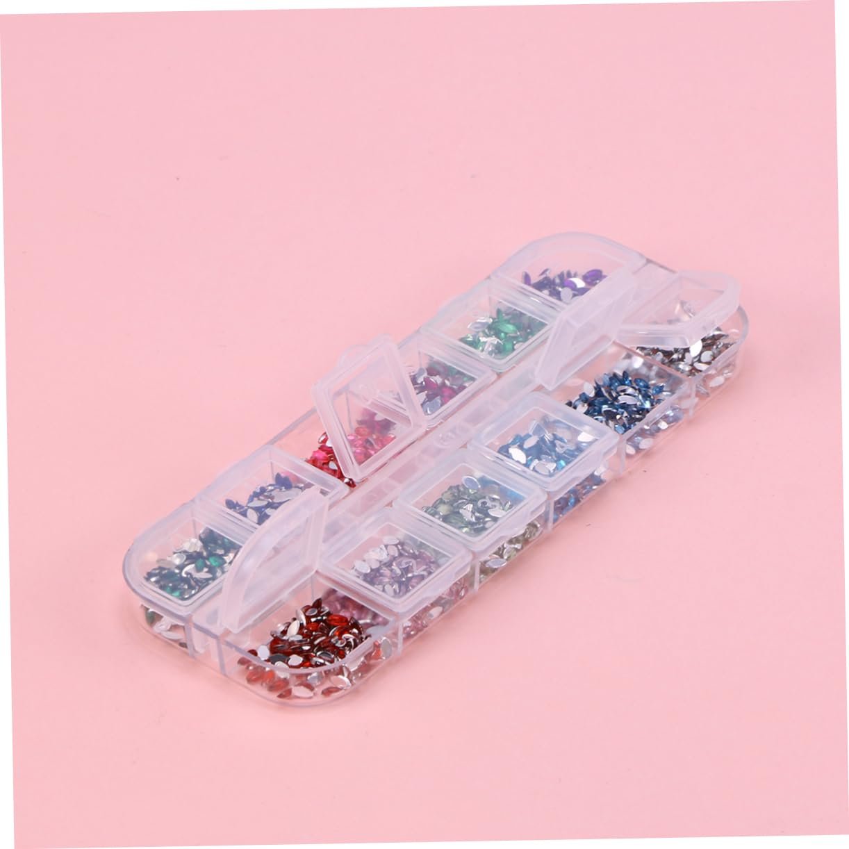 Стрази для нігтів FRCOLOR Різнокольорові Плоскі блискучі для манікюру зі штучними діамантами для дизайну нігтів, фото №2