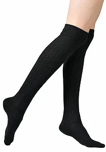 В'язані шкарпетки вище коліна Vincent Creation Cable Knit з манжетами, один розмір, 1 пара synthetic.ua - Фото 1