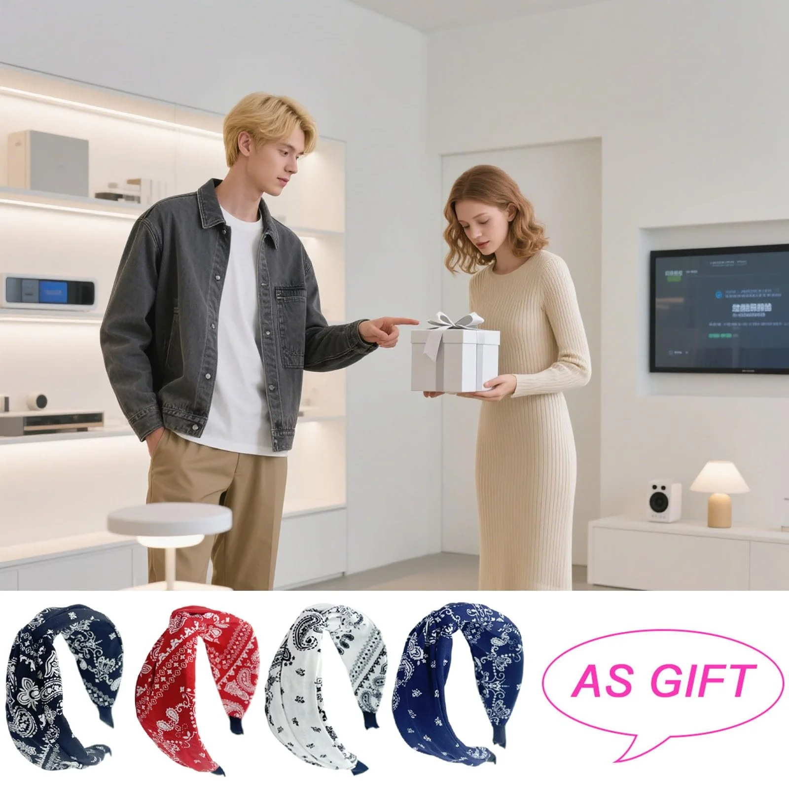 Обруч на голову Paisley широка, набір 4 шт., фото №4 Обруч на голову Paisley широка, набір 4 шт., фото №4