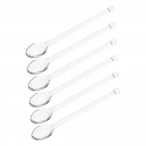 Ложки Стеклянные 6 шт, Мини-ложки, Мешалки для кофе, Стеклянные мешалки, Десертные ложки, Хрустальные ложки, Ложки для смешивания напитков, Прозрачные - Фото 1