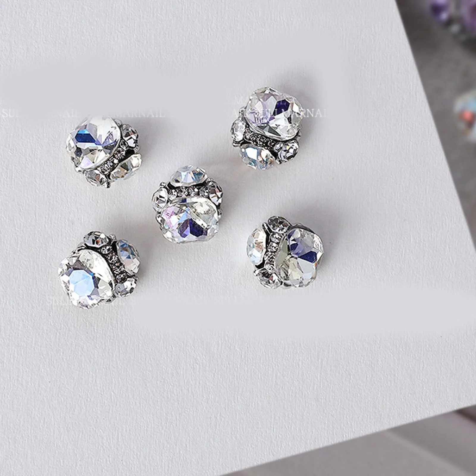 Стрази 3D для нігтів, прозорі, кристали для прикраси весільного манікюру, фото №3