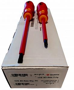 Отвертка WURTH VDE SL 2.5 4 6.5 PH PH1 PH2 Бронзированные лезвия PH согласно IEC 900 и EN 60900 synthetic.ua - Фото 1