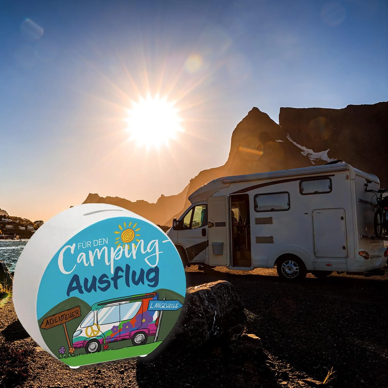 Скарбничка Camper For camping trips керамічна різнокольорова, фото №6